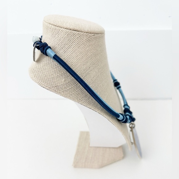 NWT Antique Burgess & Leigh Flow Blue Pendant/Pin Necklace Sterling Silver - Picture 5 of 7